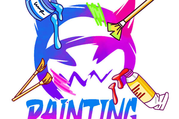 卡通暴力熊印花图案服装裁片T恤卫衣烫图印花花型素材