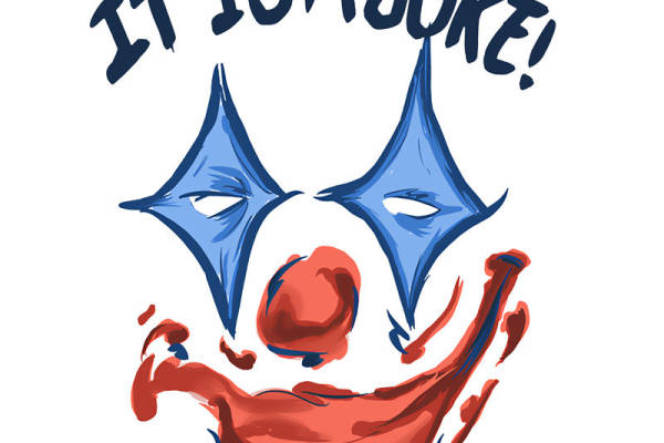 卡通小丑印花图案服装裁片T恤卫衣烫图印花花型素材