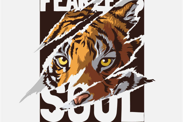 老虎字母印花图案服装裁片T恤卫衣烫图印花花型素材