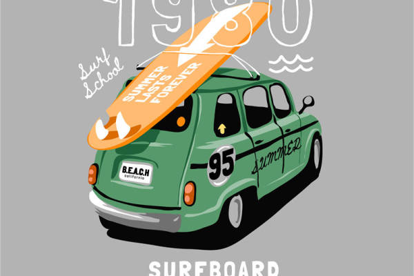 汽车字母印花图案服装裁片T恤卫衣烫图印花花型素材