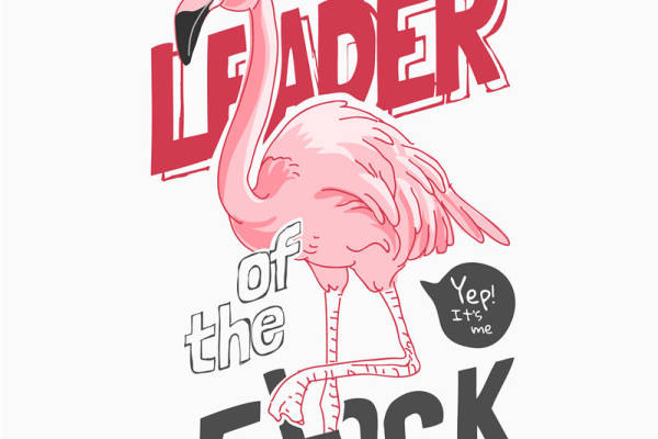 火烈鸟字母印花图案服装裁片T恤卫衣烫图印花花型素材