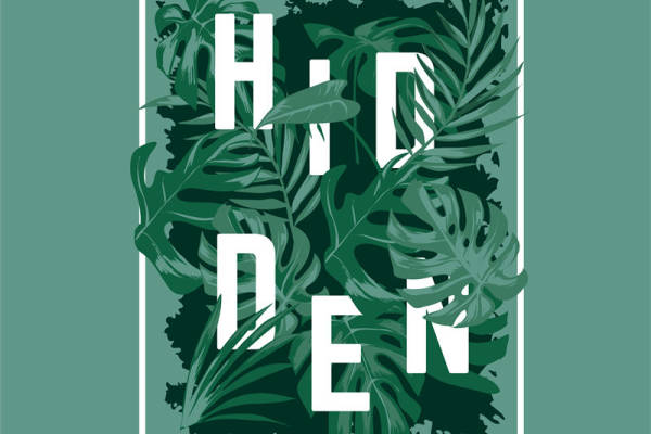 植物字母印花图案服装裁片T恤卫衣烫图印花花型素材