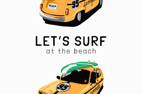 汽车字母印花图案服装裁片T恤卫衣烫图印花花型素材