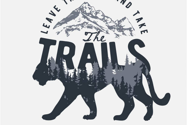 动物豹子字母印花图案服装裁片T恤卫衣烫图印花花型素材