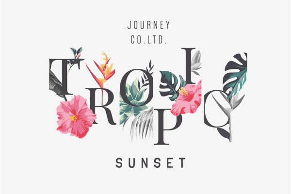 花朵字母印花图案服装裁片T恤卫衣烫图印花花型素材