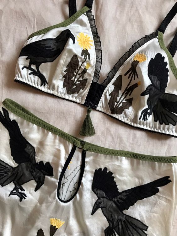Silk Panty With Ravens and Dandelions – Etsy