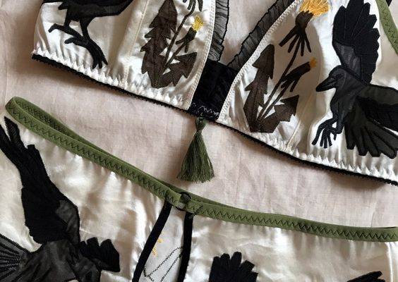 Silk Panty With Ravens and Dandelions - Etsy