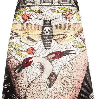 Gucci - Printed Duchesse Silk-satin Midi Skirt - Beige