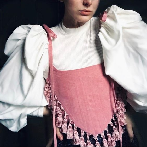 Rose Moire Tassel Corset