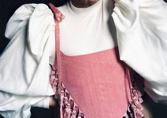 Rose Moire Tassel Corset