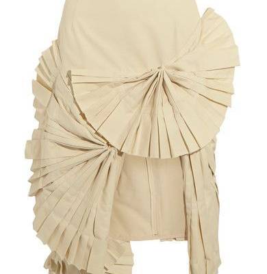 Jacquemus Pleated Fans Cotton Twill Midi Skirt In Light-beige | ModeSens