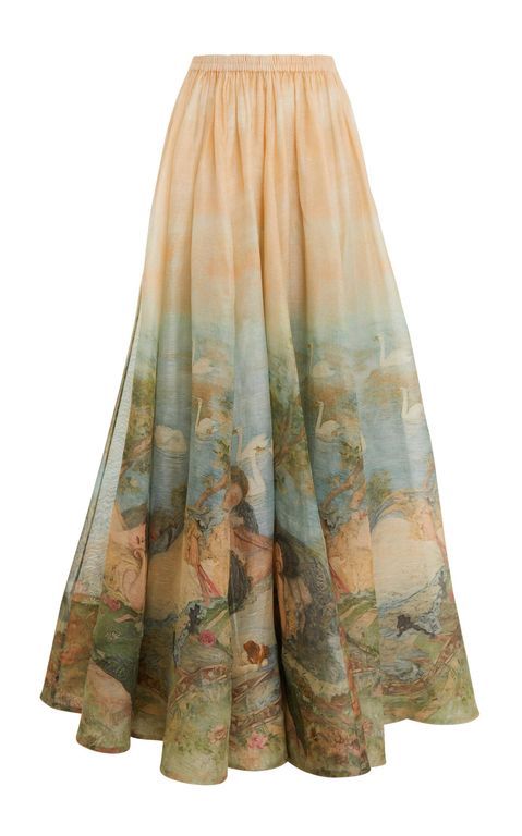 Men’s Zimmermann Luminosity Ruched Linen-silk Maxi Skirt – Natural – Ties Slip on. Composition: 51% linen, 49% silk. Dry clean only.