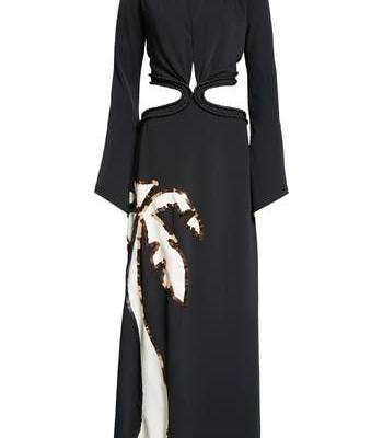 Johanna Ortiz Cielo Profundo Long Sleeve Maxi Dress in Black at Nordstrom, Size 10