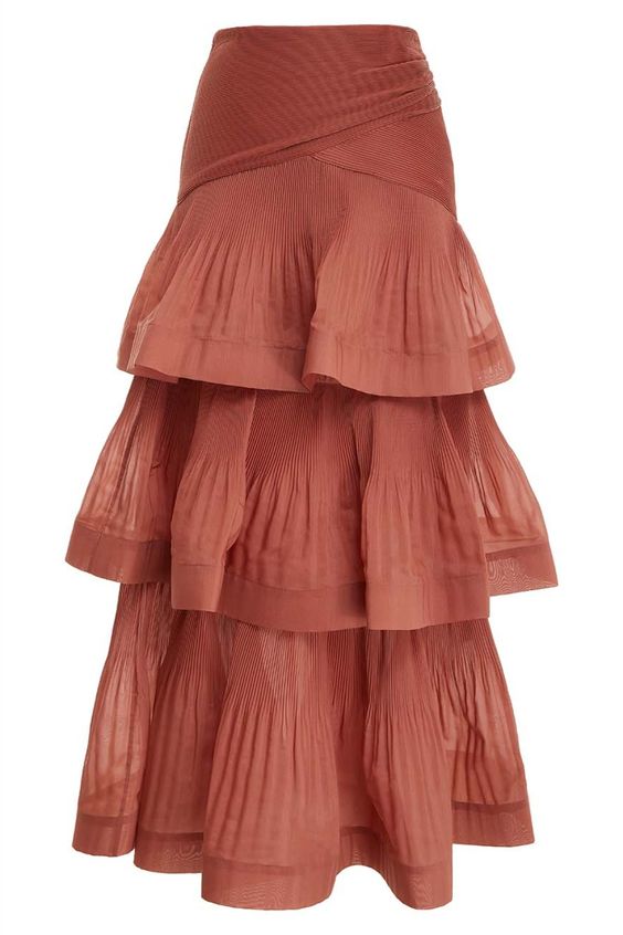 Pleated Tiered Skirt