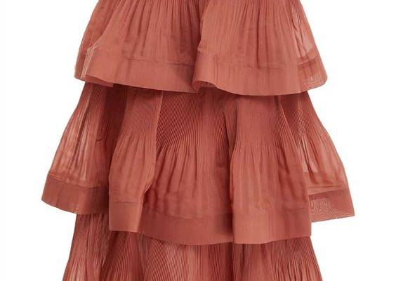 Pleated Tiered Skirt