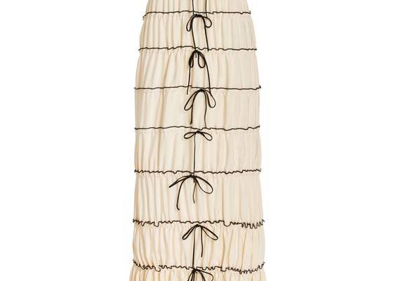 Ruffle Tunnel Tied Silk Gown By Mirror Palais | Moda Operandi