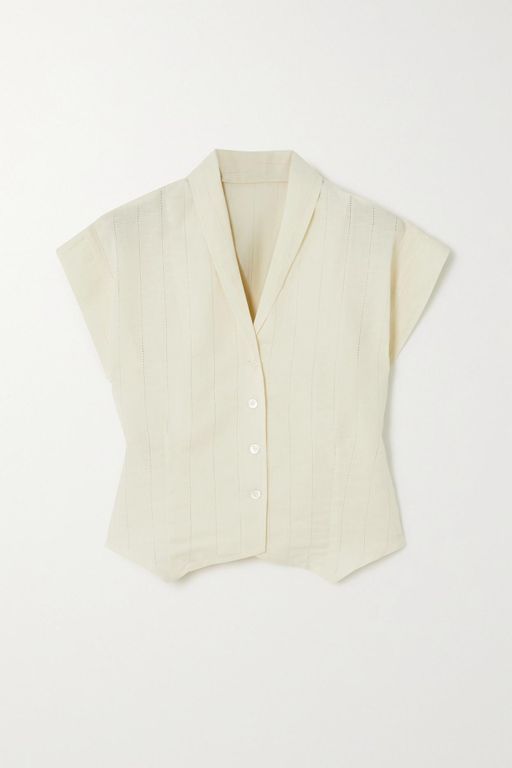 The Adelaide Perforated Linen And Cotton-blend Shirt