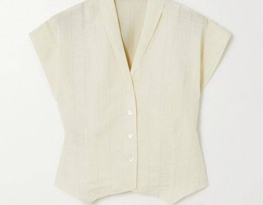 The Adelaide Perforated Linen And Cotton-blend Shirt