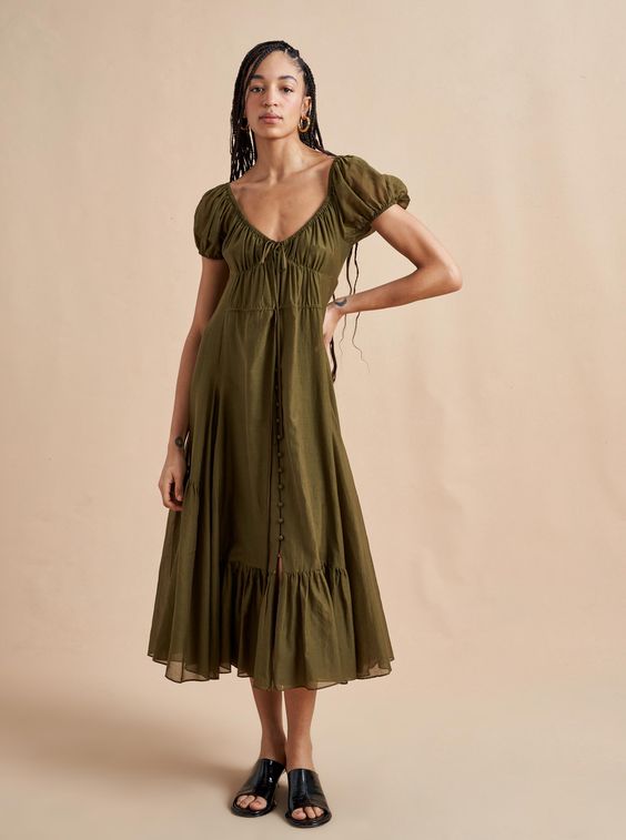 Josie Dress Olive – La Ligne