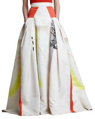 Modern Art Print Ball Skirt by Carolina Herrera at Neiman Marcus.