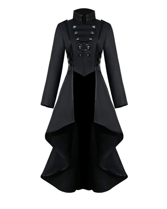 Renaissance Gothic Tailcoat Halloween Costumes for Women, Medieval Irregular Hem Steampunk Corset Victorian Tailcoat Jacket