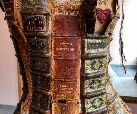 Inspired by vintage book covers and other unexpected materials, French designer Sylvie Facon creates unique evening gowns