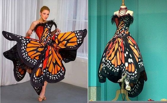 Fab Fashion Design - Amazing Monarch Butterfly Dress
