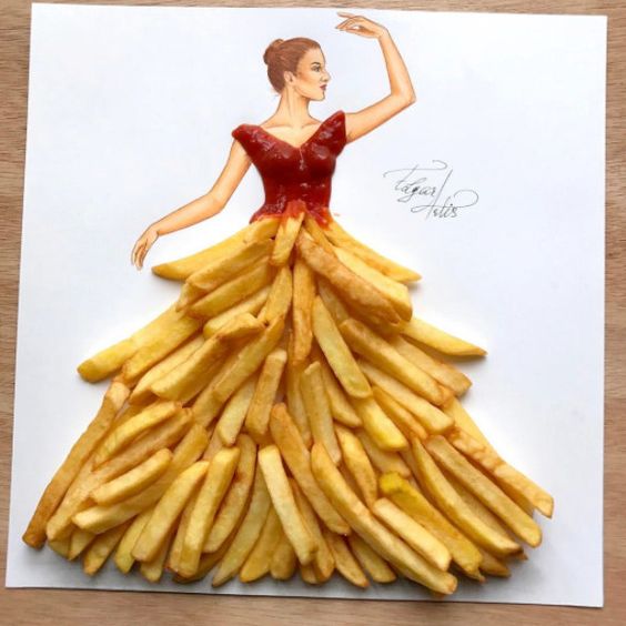 This Instagram Artist Creates Fashion From Food And UGH I Want A French Fry Dress
