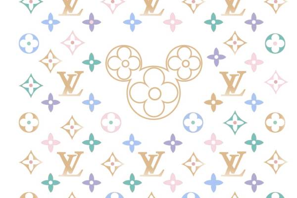 潮牌LV联名米老鼠花纹素材矢量图