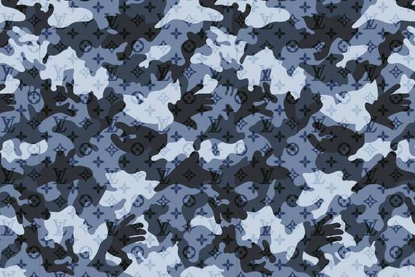 大屏LV迷彩印花矢量图