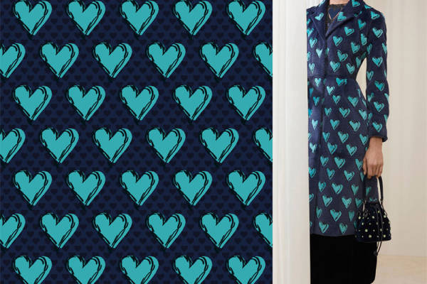 爱心心形拼接印花花型素材图案