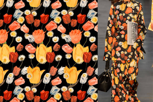 植物花朵复古印花花型素材图