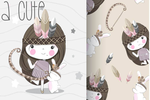 矢量儿童卡通插画图案素材