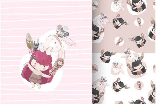 矢量儿童卡通插画图案素材