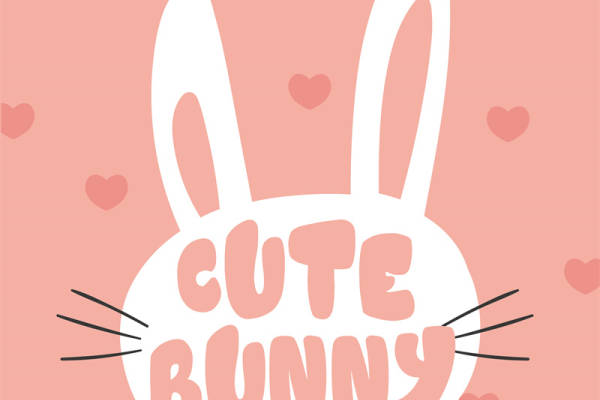 矢量儿童卡通兔子插画图案素材