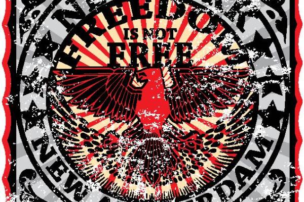 老鹰字母复古印花花型素材矢量图