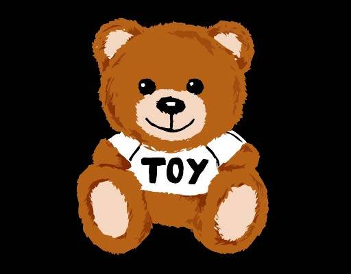 玩具熊TOY字母印花花型素材