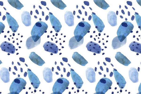 抽象的蓝色水彩印花花型图案素材