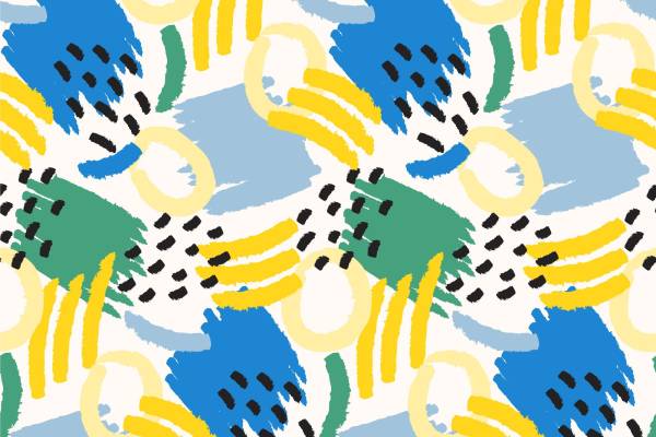 手绘抽象绘画印花花型图案素材