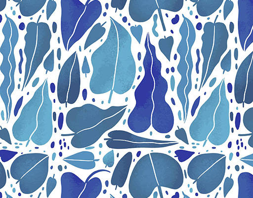 手绘抽象树叶印花花型图案素材