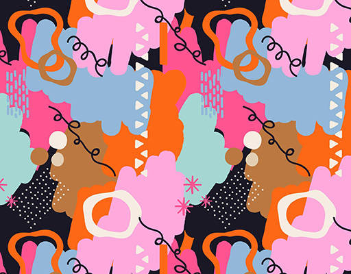 手绘抽象元素印花花型图案素材