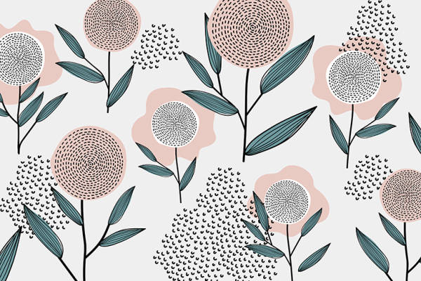 复古花朵印花花型图案素材