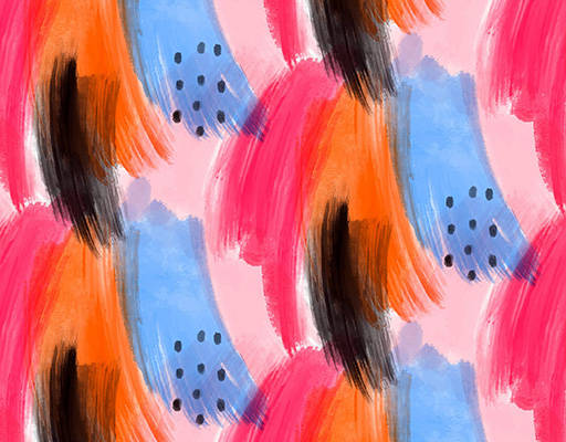 不同形状的抽象水彩印花花型图案素材