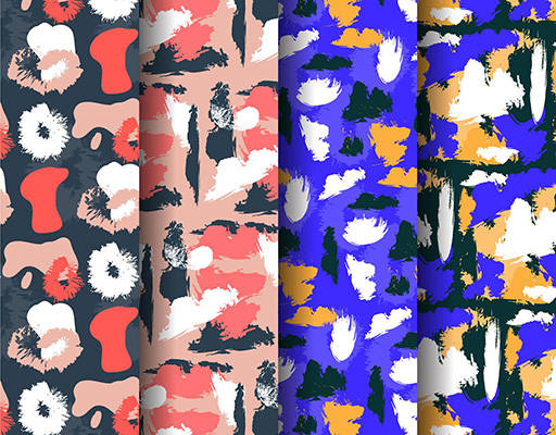 手绘抽象元素印花花型图案素材