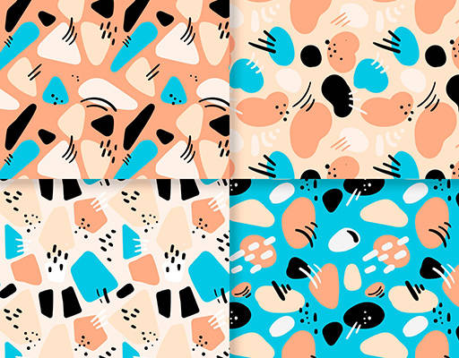 抽象手绘几何印花花型图案素材