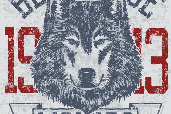 狼图腾字母印花花型素材矢量图