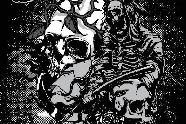 骷髅头字母印花花型素材矢量图