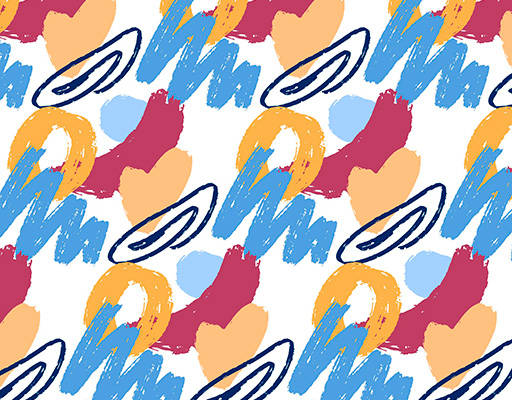 手绘抽象绘画印花花型图案素材