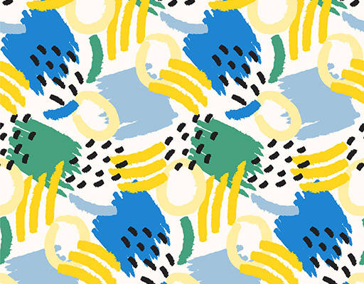 手绘抽象绘画印花花型图案素材