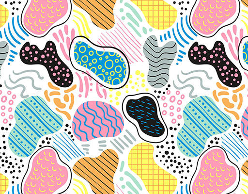 手绘抽象元素印花花型图案素材